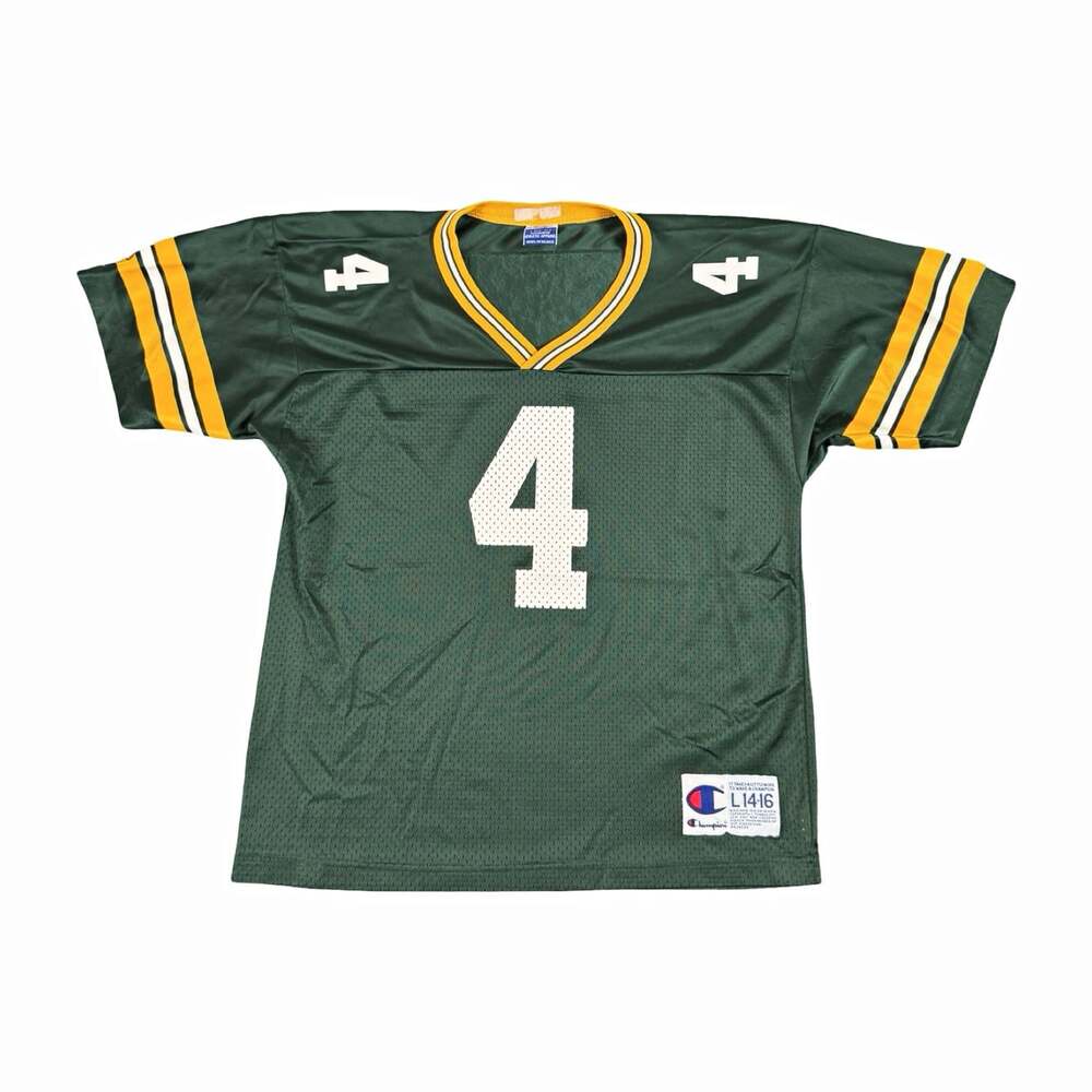 Vintage Champion Green Bay Packers Brett Favre #4 NFL Jersey Boys L (14-16)